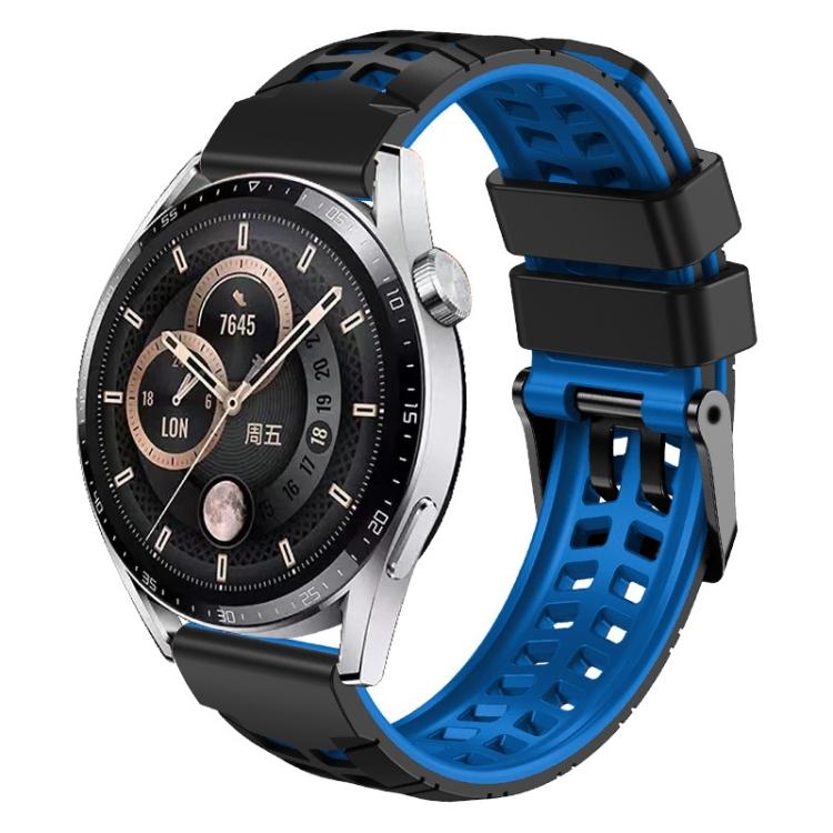 Dropshipping Watch Bands 22mm Double-row Hole Two-color Silicone Watch Band for Huawei Watch4 / 4 Pro / Watch3 / 3 Pro