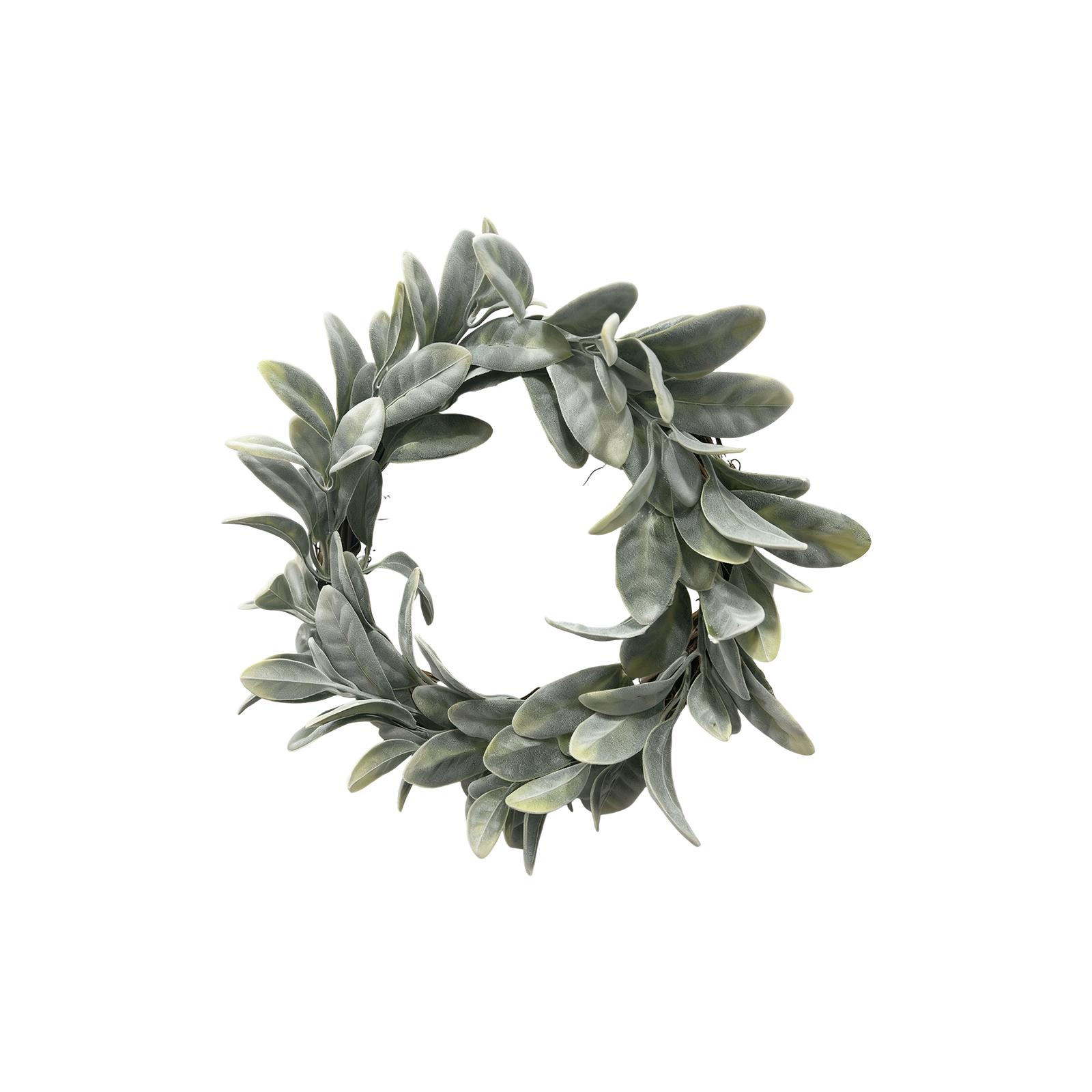 

3D 30cm Spring Flocked Ear Leaf Wreath Christmas Decoration Door Hanging Home Wall Hanging Wreath One Size