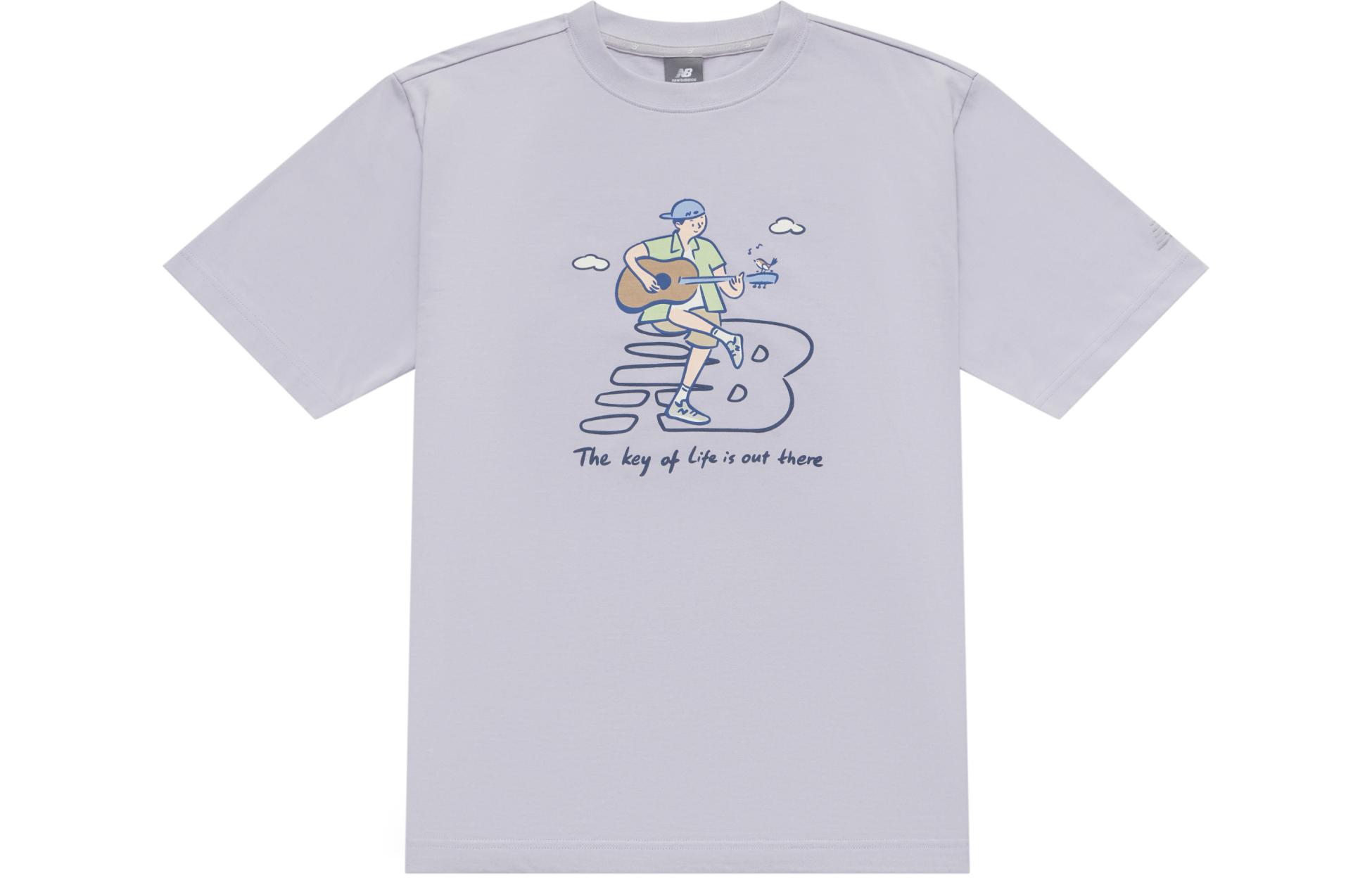 New Balance x PK SHEJISHILIANMINGKUAN Attraction Lifestyle Illustration Collection T Shirt Unisex Light Purple NEE26021-DV XL