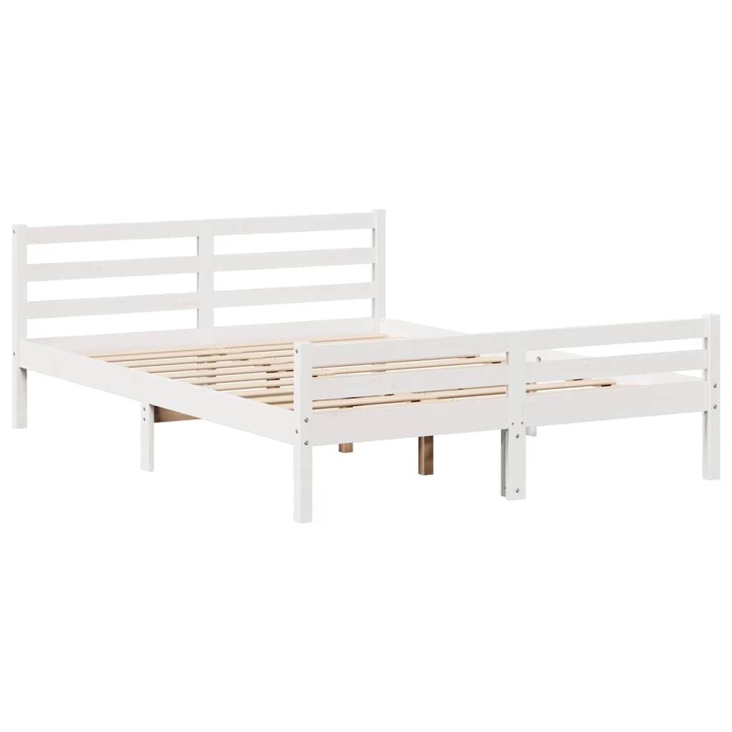 Solid Wood Bed without Mattress White 150 x 200 cm Pine Wood