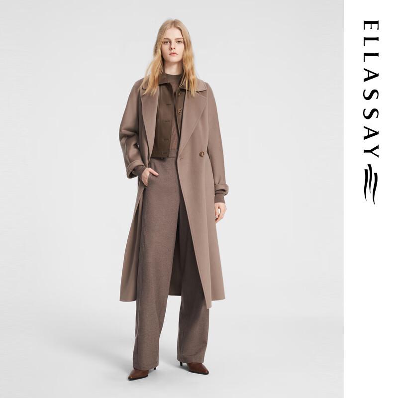 

ELLASSAY Women s Elegant Robe Style Merino Wool Blend Long Coat M