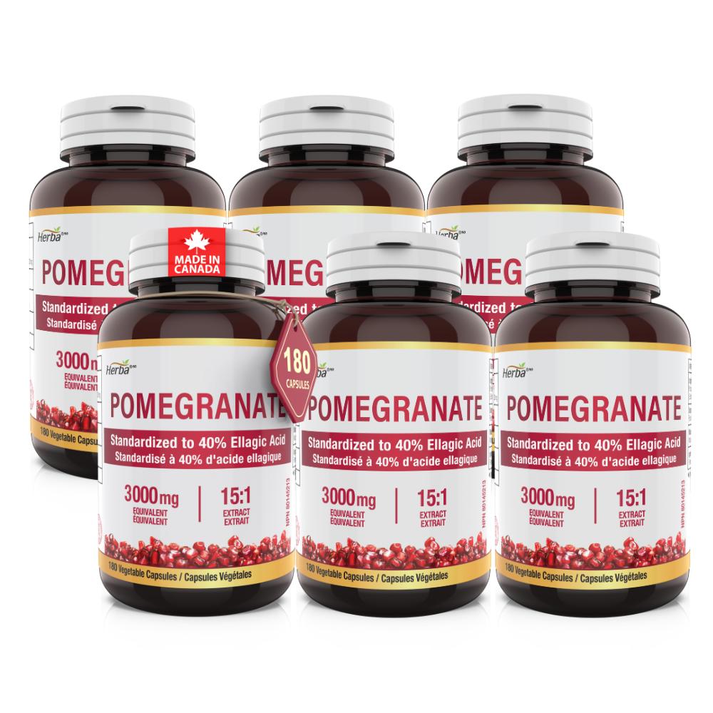 Granat 3000 mg 180 Kapsułek Kwas Elagowy 160 mg Standaryzowana Herba Canada 6 szt. 180 Tabletek Składniki: może być | 6 szt. 180 Tabletek