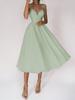 Multi-Color European & American Women's Sexy Swing Evening Dress with Spaghetti Straps