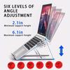 Aluminium alloy Laptop Stand, Full Flat Silicone Anti-Slip Office Laptop Stand for Desk Adjustable Portable Laptop Holder