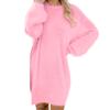 Women Winter Sweater Knit Crewneck Warm Long Sleeve Casual Sweatshirts Dress