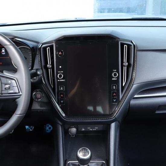Carbon Fiber ABS Center Console U-shaped CD Panel Trim For Subaru WRX -2024