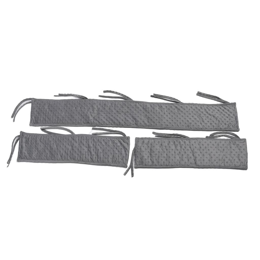 3 Deler Baby Senggjerde Støtfanger Delt Type Spedbarnsseng Myk Beskyttelseshylse Boble Fløyel Stoff Kant