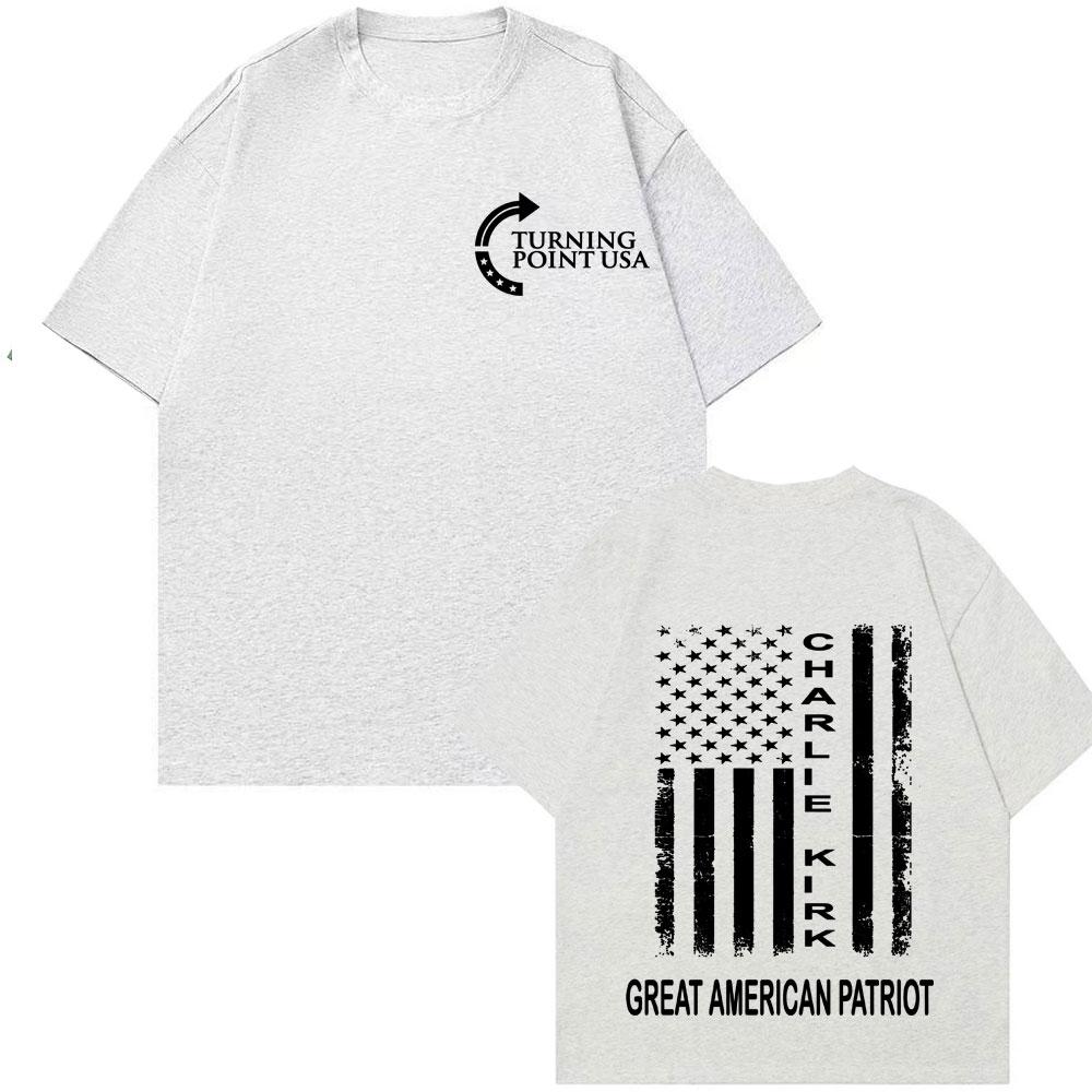 Pray for Charlie Kirk Great American Patriot T-shirts Men 90s Vintage Hip Hop T Shirt Unisex Fashion Casual Short Sleeve T-shirt