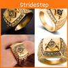 Masonic Rhinestone Fashion Symbol Ring Mens Ring Hip Hop Tide Jewelry Fashion