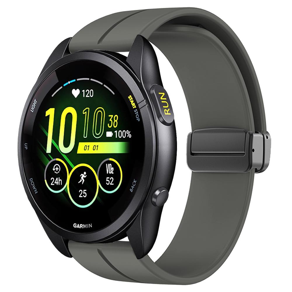 

22mm 20mm Magnetic Buckle Silicone Strap For Garmin Forerunner 165 265 255 245 645 55/Vivoactive 5 4/Venu 2 3 Plus Band Bracelet 20mm темно-сірий