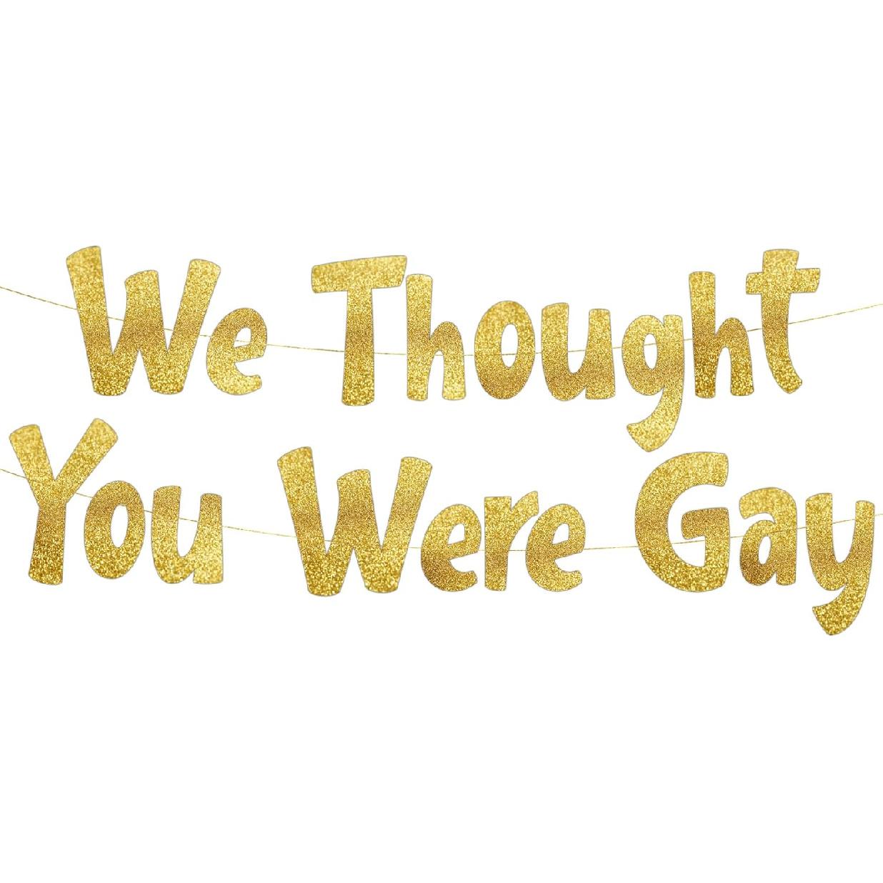 Funny Bachelor and Bachelorette Party Gold Glitter Banner - Bachelor Party Ideas, Supplies, Gifts, Decorations and Favors