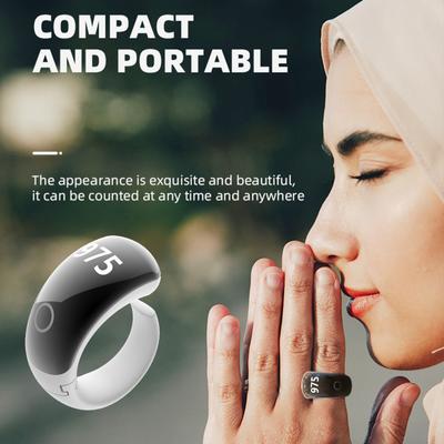 Akıllı Dua Yüzüğü Sayacı Bluetooth uyumlu Dijital Tesbih Zikr Yüzüğü Su Geçirmez 4 Haneli Meditasyon ve Ritüeller için