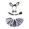 4Pcs Zebra Costume Set Zebra Ears Headband Tail Tutu Skirt Bowtie for Kid Halloween Christmas Animal Cosplay Accessories