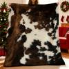 Luxurious Cowhide Blanket Natural Brown White Cowhide Pattern Ultra-Soft Bedspread or Sofa Throw