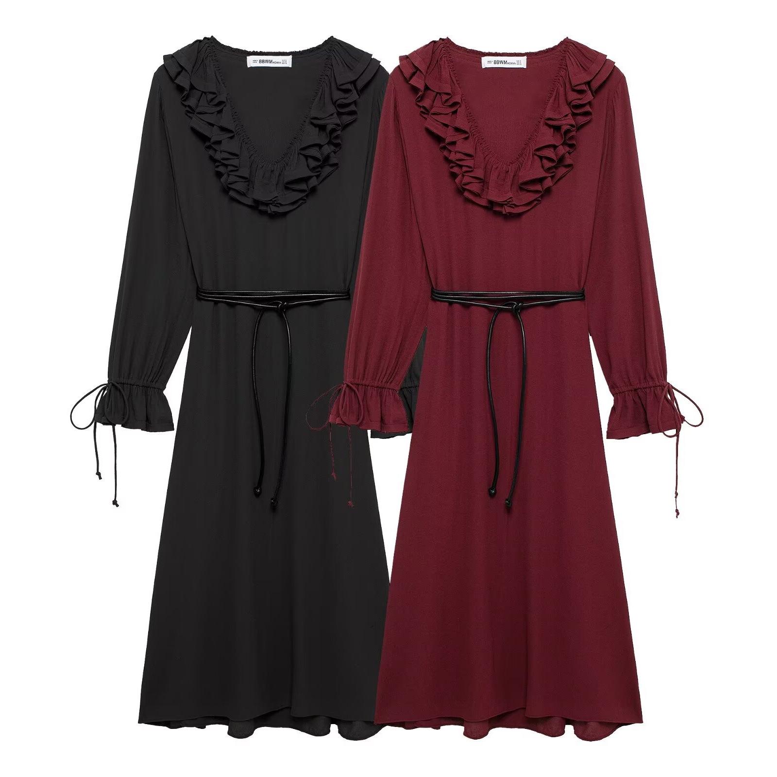 

Spring 2025 European & American Women s Layered Midi Dress Small
