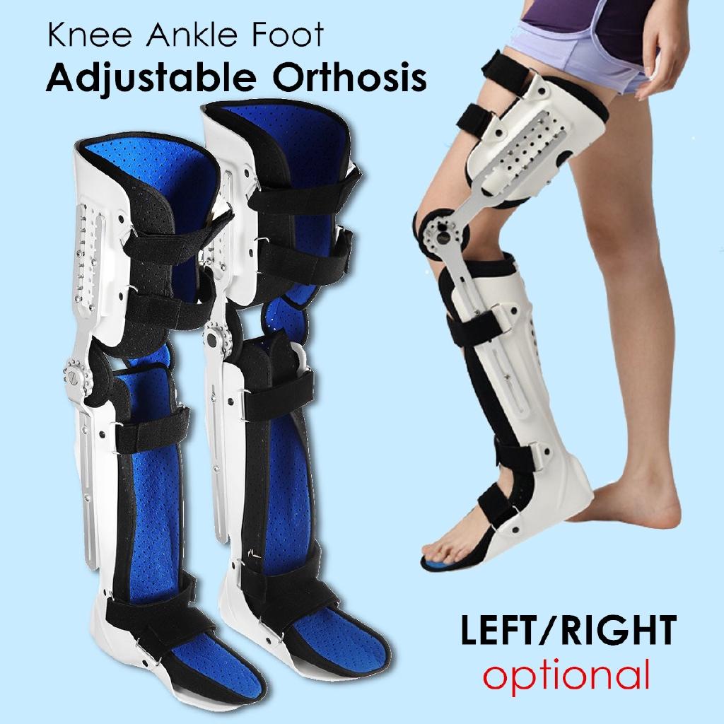 Calf Ankle Foot Fixed Bracket Orthosis Ankle Leg Knee Stabilizer Hinged Orthosis Support Brace Adjustable Fracture Protector PE Plastic