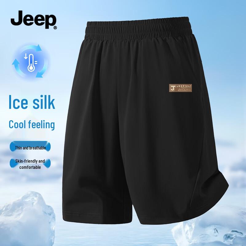 JEEP Men s Loose-Fit Ice Silk Cooling Sports Shorts 3XL