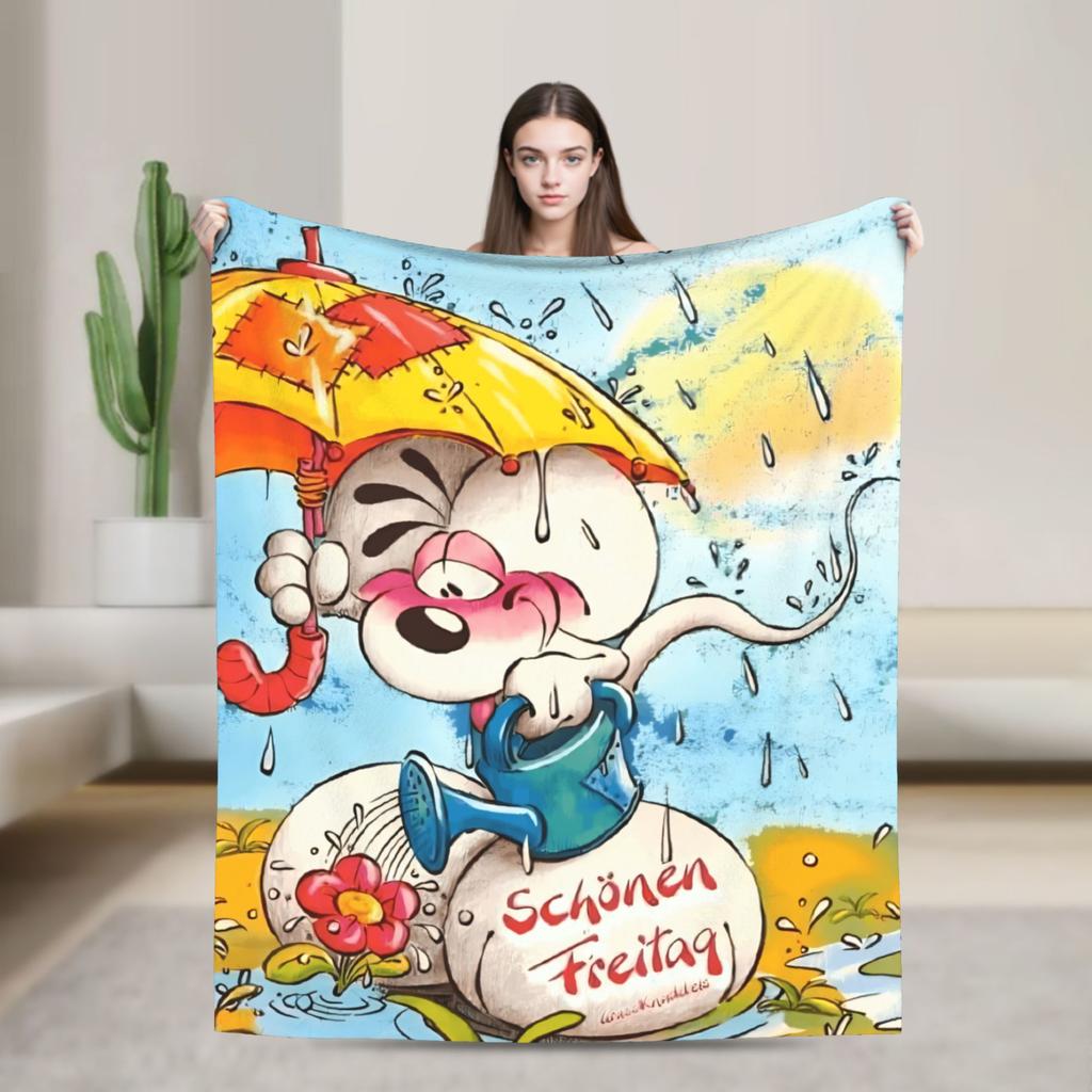 Diddl Cartoon Red LOVE Blankets Quality Soft  Throw Blanket Winter Travel Couch Bed Comfortable Bedspread