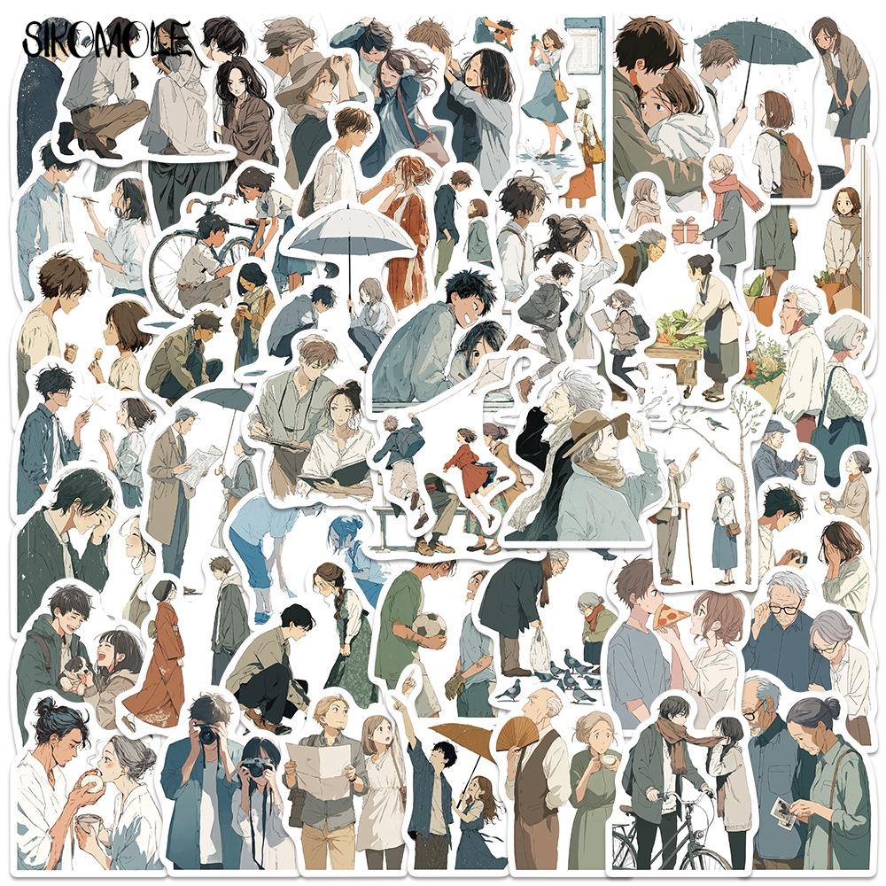 10 30 50Pcs Cartoon Art Anime Couple Love Stickers Aesthetic DIY Car Suitcase Skateboard Laptop Luggage Graffiti Sticker Decal