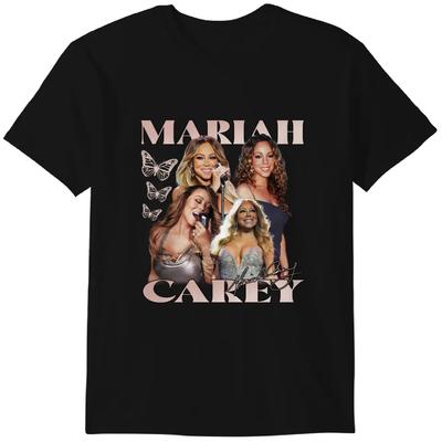 Vintage Mariah Carey Print T Shirt Unisex Unisex Short Sleeve Soft Cotton Retro Music Fan Loose Casual Streetwear Tee Tops