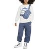 Nike Sweatshirt Letter Logo Print Round Neck Casual Fleece Kids tops White DQ3860-133
