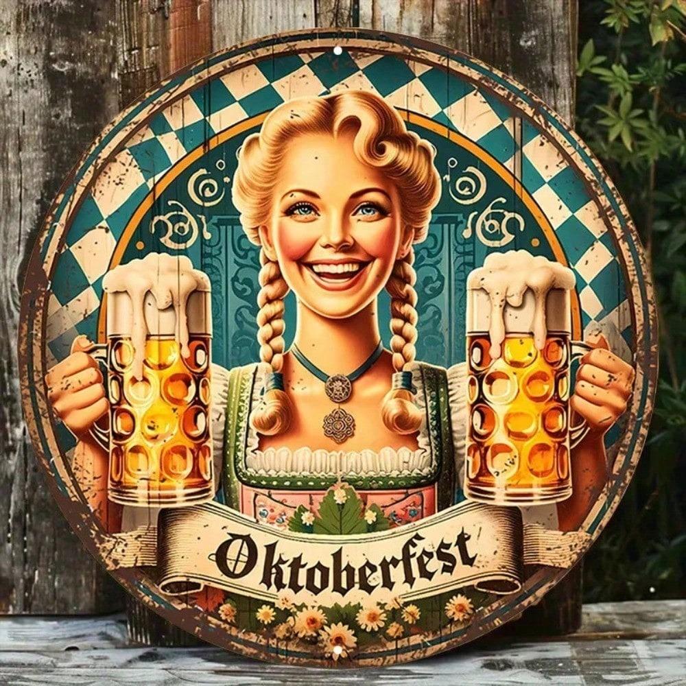 Vintage Tin Metal Sign 8x8 Inch Retro Wall Art Rustic Pub Bar Home Decor Cheerful Festive Imagery Unique Gift