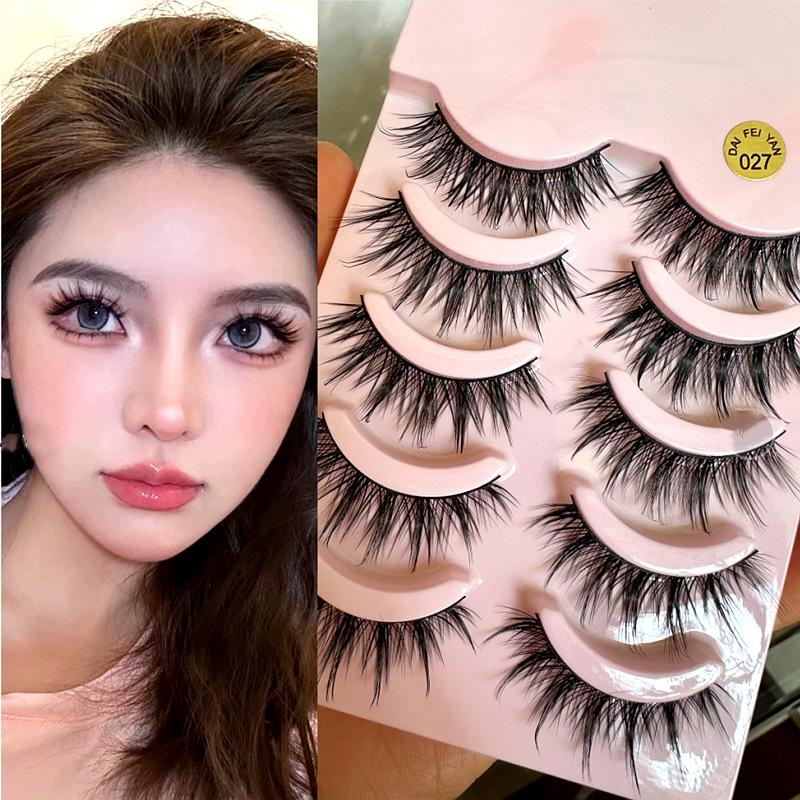False Eyelashes Full Strip Black Band Little Devil Lashes Strips Manga Natural Wispy Thick Cluster Daily Eyelash Korean Style Makeup Product