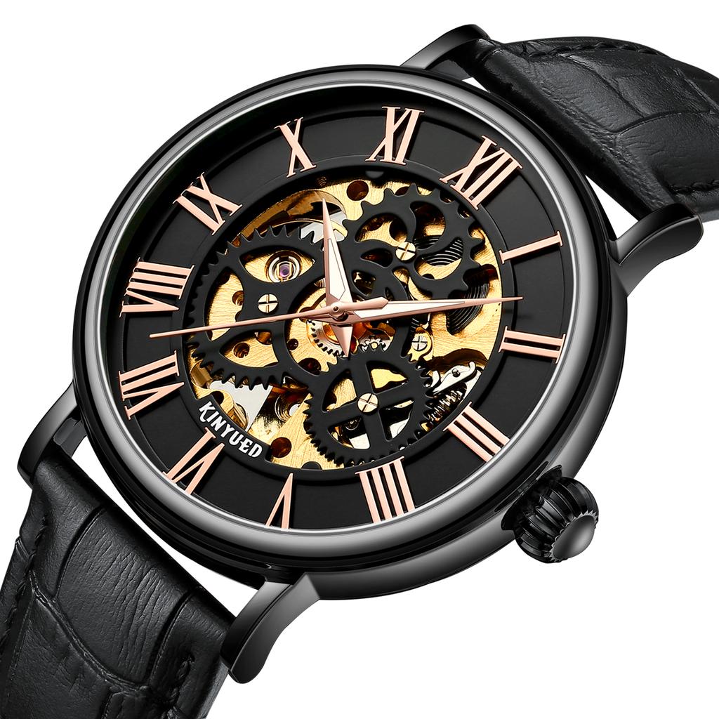 2023 KINYUED  Watch Genuine Leather Men Luxury Reloj Wristwatches Mechanical Watch for Men