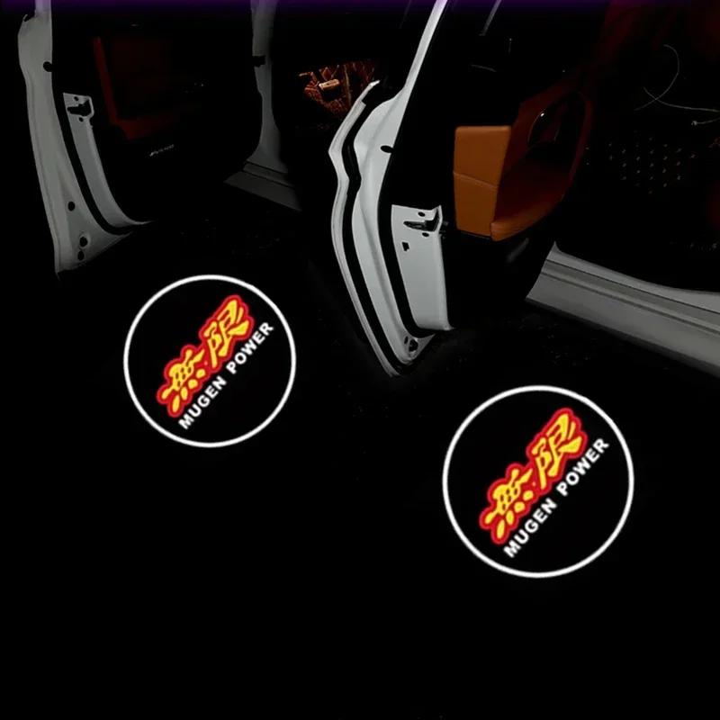 2PCS Car Door Projector Led Welcome Shadow Light for Honda Mugen Jazz Fit Accord CRZ Vezel Civic CRV Insight Crosstour H-RV NSX TP6