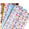 4 Sheets Coloful Cute Happy Easter Egg Bunny Gift Wrap Glossy Gift Wraps Sheet for Easter Birthday Party Baby Shower