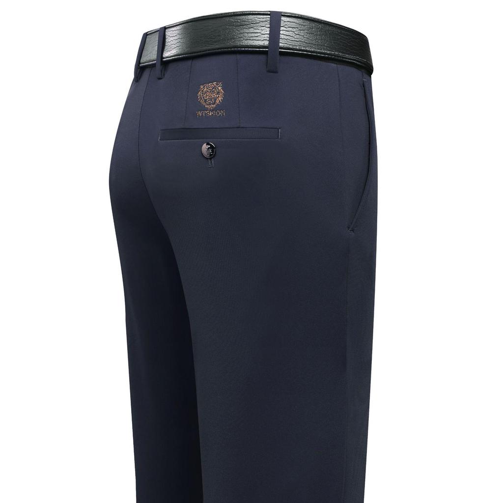 Men's Tiger Head Embroidery Autumn Straight-Leg Stretch Pants - Wrinkle-Resistant Casual Trousers