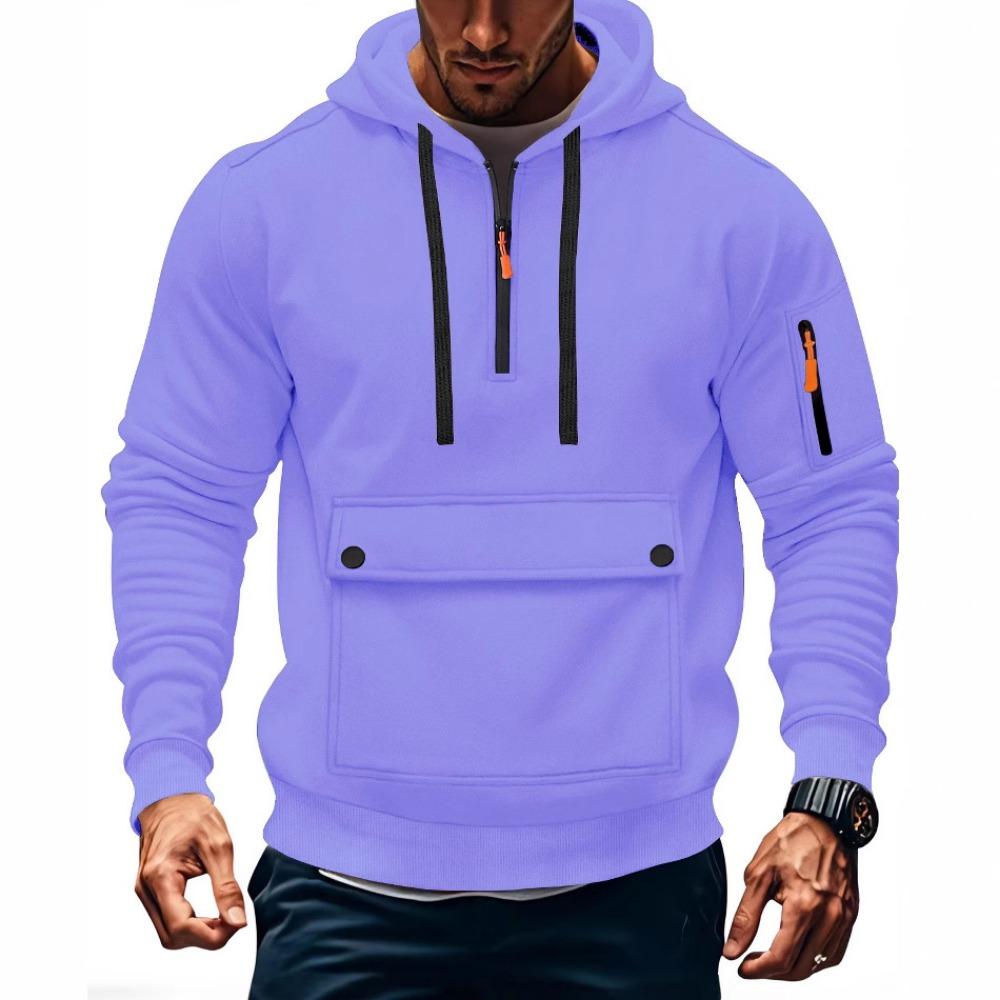 Trendy Innovative Sweatshirt Autumn and Winter Men's Fleece Loose Large Pocket Large Zipper Hoodie