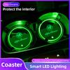 2PCS LED Cup Holder Rechargeable Rainbow Light Up Coasters For Alfa Romeo 156 159 147 4C 8C 166 Giulia Giulietta Mito Stelvio