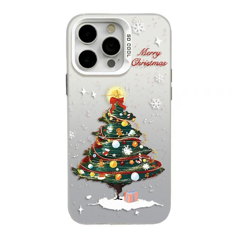 Silver iPhone 17 Christmas Tree Phone Case for Apple 15 Pro Max, 14 Pro, 13, and 16 Pro (Cross-border)