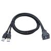 Fast Speed USB3.0 Double Interfaces Data Cable Snap On Mount Waterproof PVC for Automotive Motorcycle Boats Panels