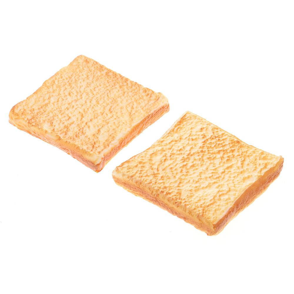 Faux Food Props PU Artificial Simulation Bread 11.5*11.5*2cm Fake Toast Slice Artificial Toast For Photography Props