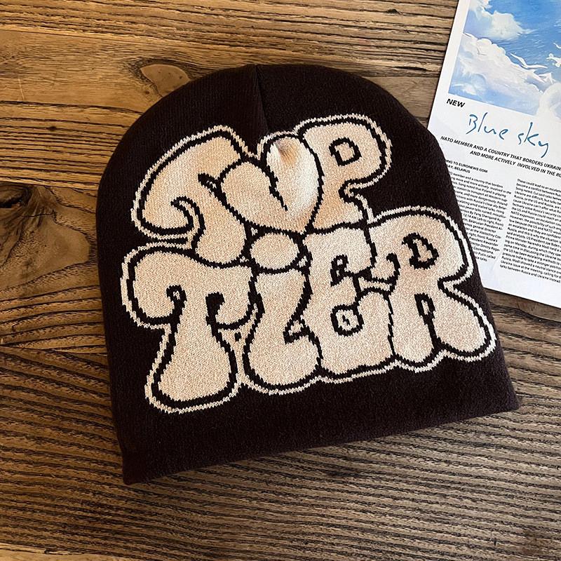 Fashion Knitted Hat With Letter And Heart Embroidery Design For Casual Daily