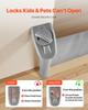 Retractable Baby Gate, Extends to 1450 mm Wide, 980 mm Tall, with Security Lock, Easy to Use, Walk Through Without Tripping, Mesh Dog Gate for Stairs,