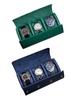 Whatna Handmade Leather Watch Case for 1, 2, or 3 Watches, Portable Storage Box, Collection Case, Travel, Business Trip, and More (Blue - 1 Count)