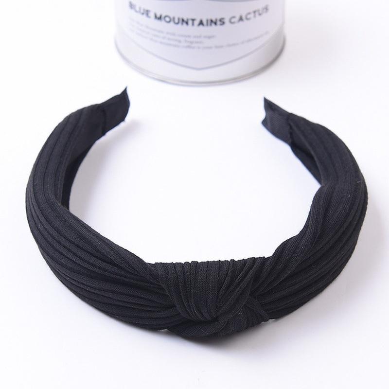 

Женские повязки для волос, модные винтажные вязаные витые повязки на голову с узлом, широкие повязки для волос, аксессуары, 1 шт. 1 pc чёрный