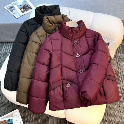 Short Padded Jacket Women's Small Thickened Stand Up Collar Warm Casual Winter Jacket