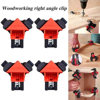 Convenient Woodworking Right Angle Clamp Red Plastic Clip-on No Assembly Durable Secure Grip Corner Clamp