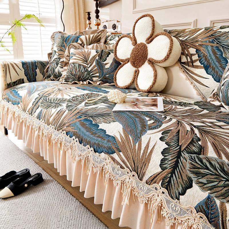 

Роскошный чехол в стиле ретро из жаккардовой ткани, чехол для дивана, украшение для гостиной, Нескользящая подушка для дивана, универсальное полотенце для дивана Four Seasons 50x60