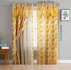 Gula blommor falskt bakgrundsmönster tryckta gardiner, sovrum och vardagsrum, heminredning, rumsdekoration