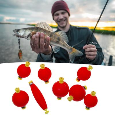 10/15Pcs EPS Fishing Float with Weights Long Casting Lightweight High Visibility Buoyancy Ball Buoy Bobber Float Saltwater Freshwater Fishing