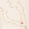 Unique Double Layer Butterfly Necklace For Women Chic Fashionable Alloy Pendant