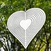 Wind Spinner Outdoor Stainless Steel Reflective Spinners Garden Decor, Sparkly Chime, Decorative Metal Art Yard Patio Farm Heart Gifts for Mom, Women