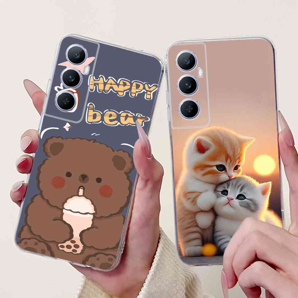 Für Realme C65 4G 2024 Hülle Weiche Silikon Bunte Schmetterling Hülle Für Realme C 65 C65 Fundas RMX3910 Vollständige Schutzhülle