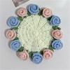 Rose Bouquet Coaster Crochet Flower Placemat Hand Woven Bouquet Cupmat Home Desktop Potted Plant Ornaments Mother's Day Gift