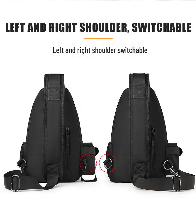 Geantă pentru piept transfrontalier pentru bărbați: Geantă de umăr multifuncțională pentru naveta și timpul liber.
